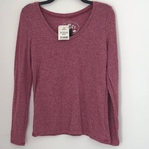 Pink/purple v neck long sleeve